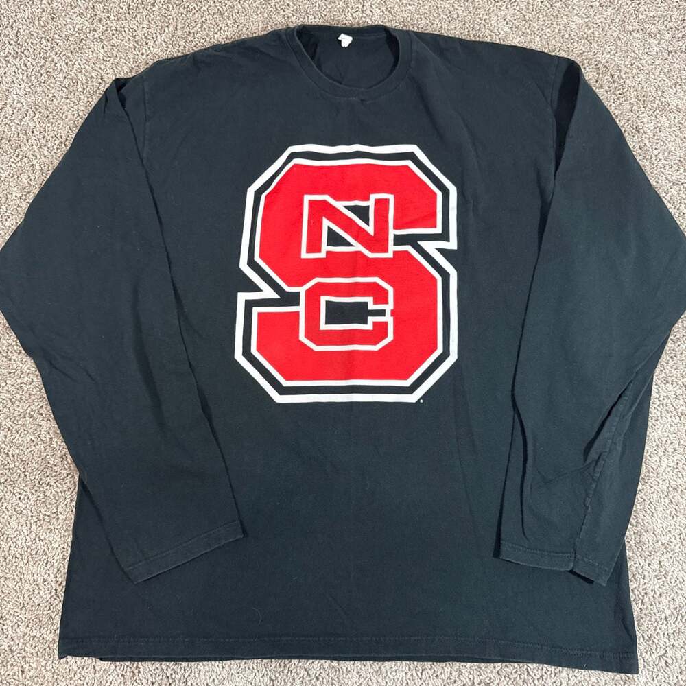 Vintage NC State Wolfpack Long Sleeve Shirt USA Made XXL Organic Cotton EUC